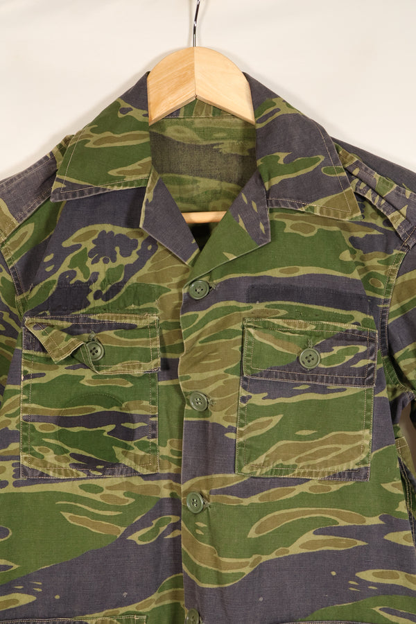 Authentic Fabric, Postwar Sewn, South Vietnamese Marine Corps (VNMC), 5th Pattern, Tiger Stripe Shirt, Used