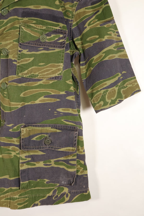 Authentic Fabric, Postwar Sewn, South Vietnamese Marine Corps (VNMC), 5th Pattern, Tiger Stripe Shirt, Used