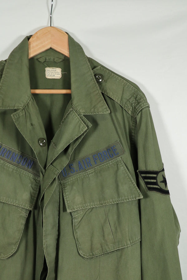 Real 2nd Model Jungle Fatigue Jacket SMALL-REGULAR with USAF patch, retrofitted.