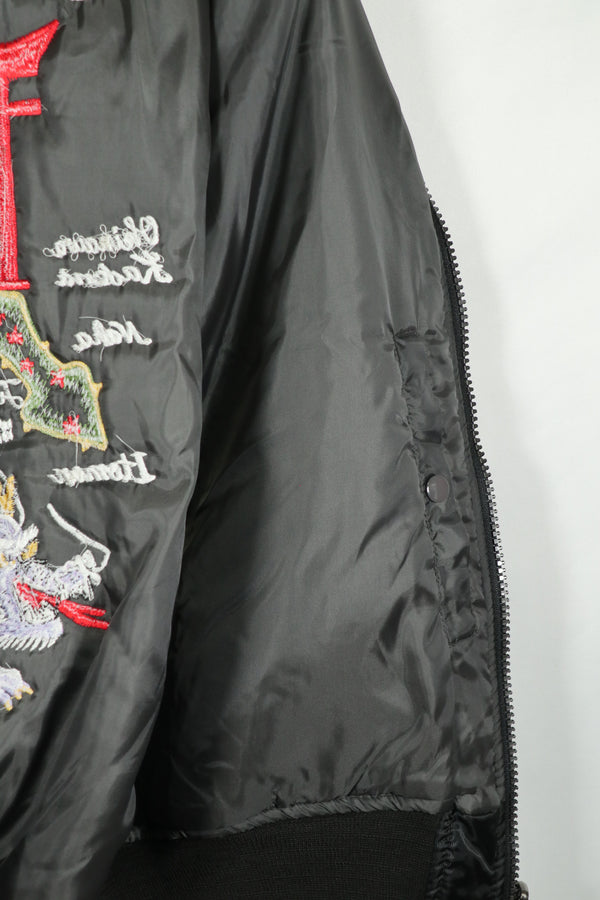 Recent Okinawa made souvenir Jacket directly embroidered MA-1 B