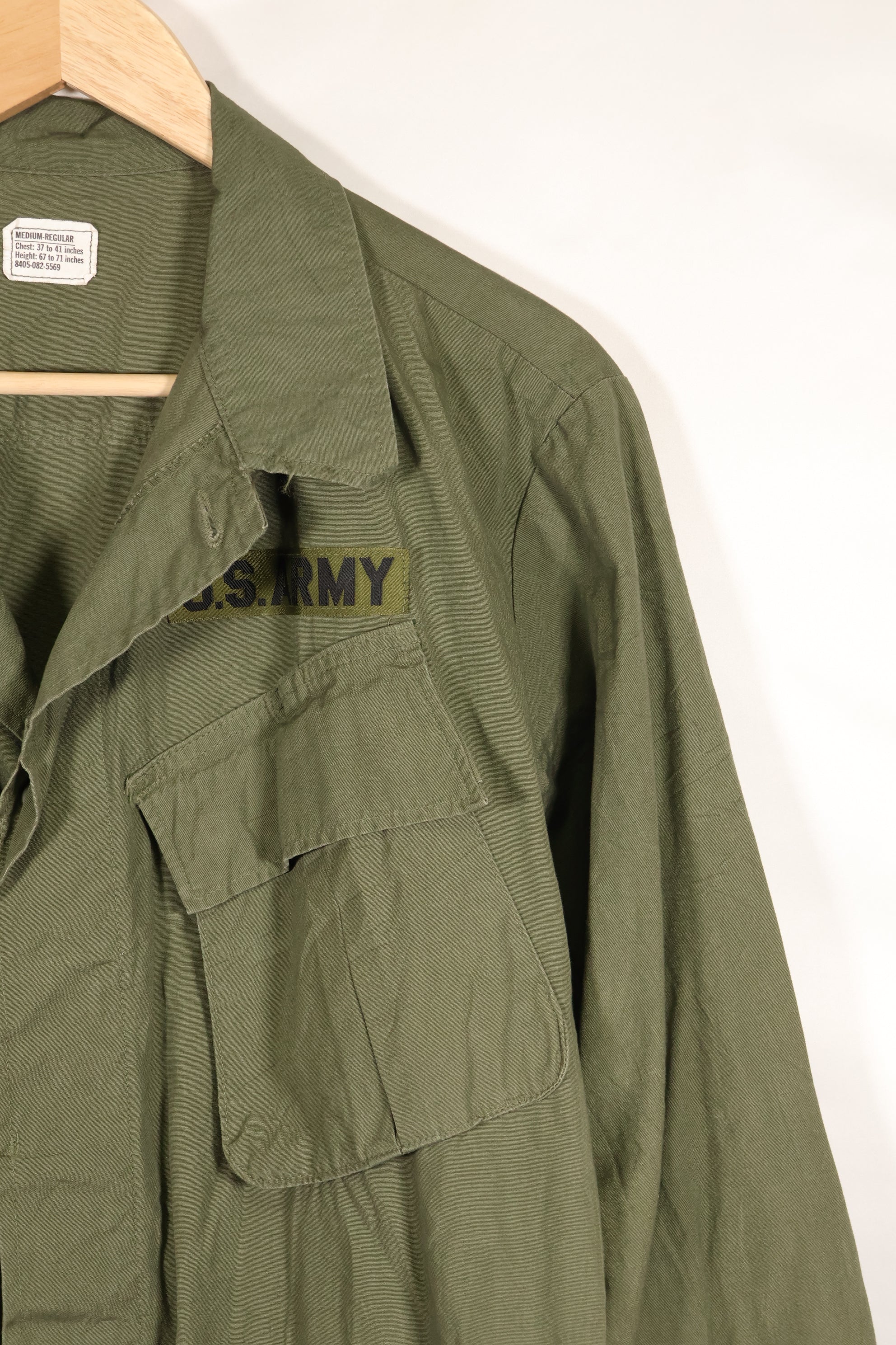 1969 Contract M-R Non Rip 3rd Model Jungle Fatigue Jacket, used, with tape.