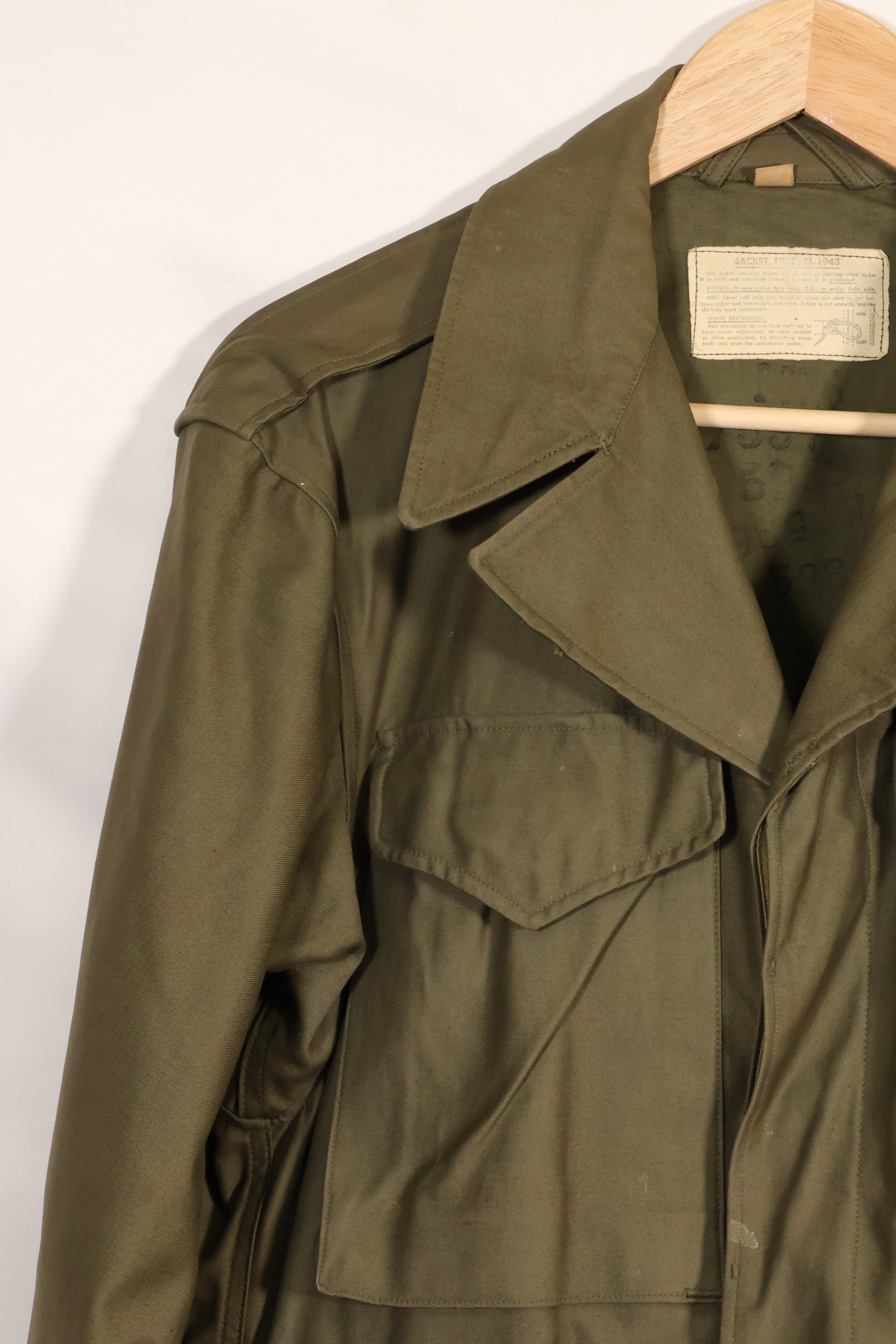 1940s US Army M43 Field Jacket 2nd Inf Custom Painted Jacket, almost unused.