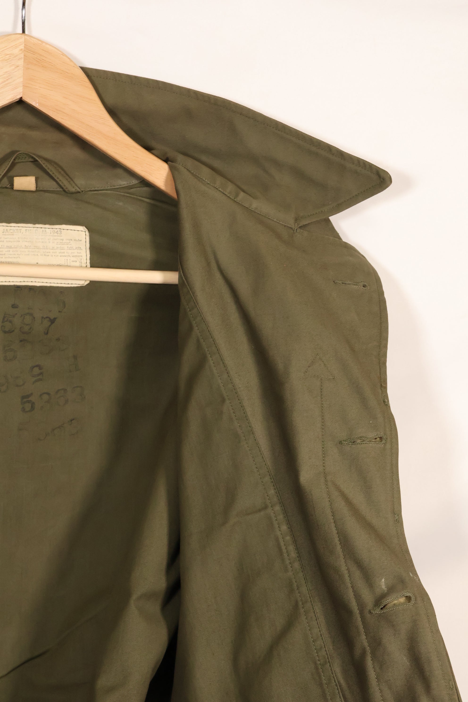 1940s US Army M43 Field Jacket 2nd Inf Custom Painted Jacket, almost unused.