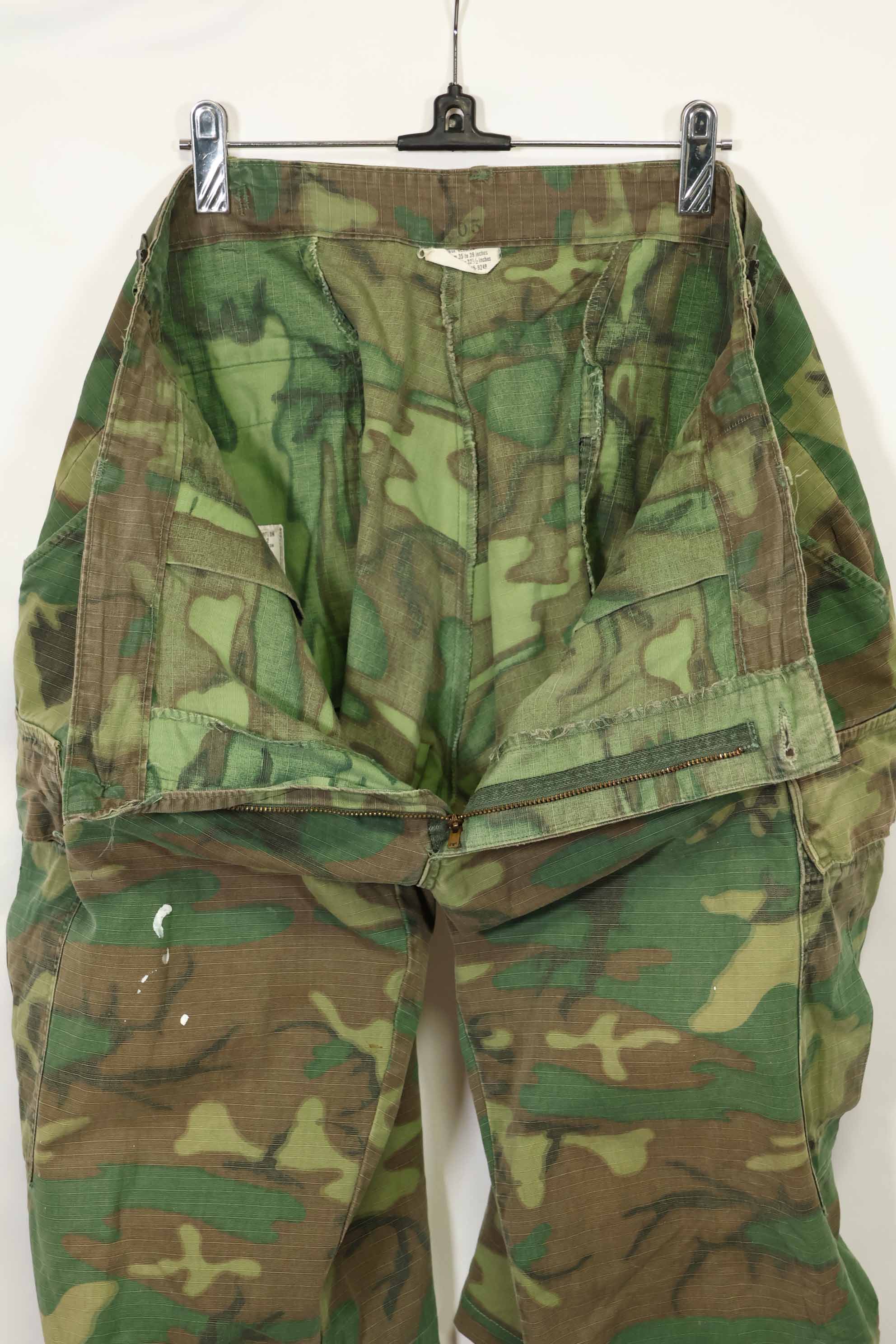 1968 Contract Ripstop Fabric US Army ERDL Camouflage Fatigue Pants Shorts L-R