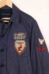 1968 Contract US Navy Anti-Submarine Patrol Mechanic Deck Jacket with locally made patches, used.