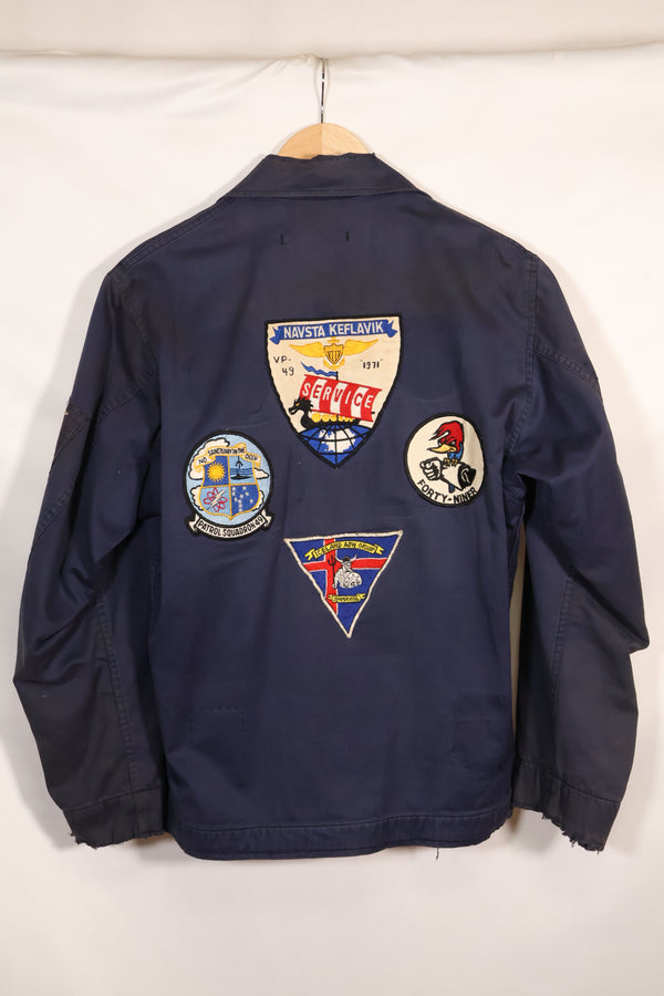 1968 Contract US Navy Anti-Submarine Patrol Mechanic Deck Jacket with locally made patches, used.
