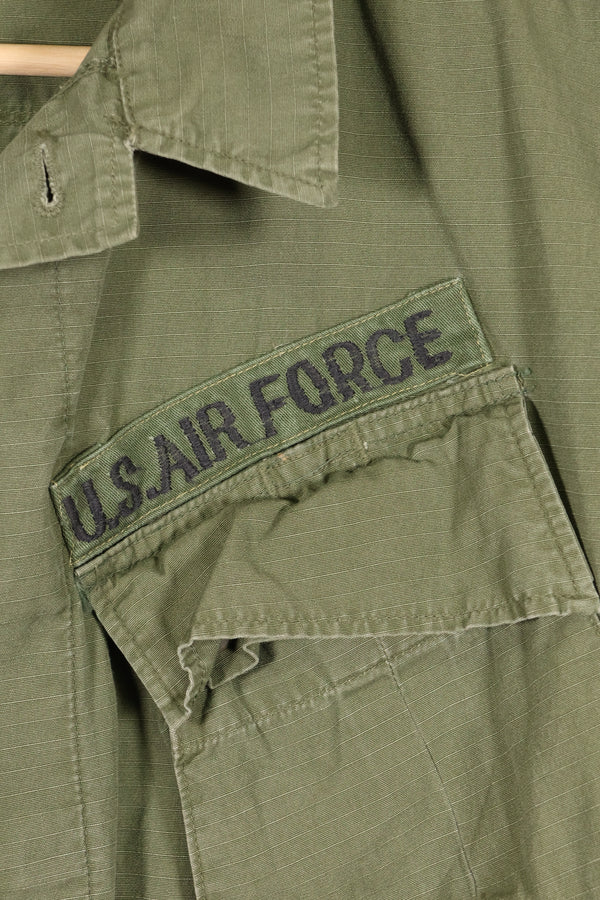 1968 Contract M-S 4th Model Jungle Fatigue Jacket with USAF Tape Short Sleeves Modified Used