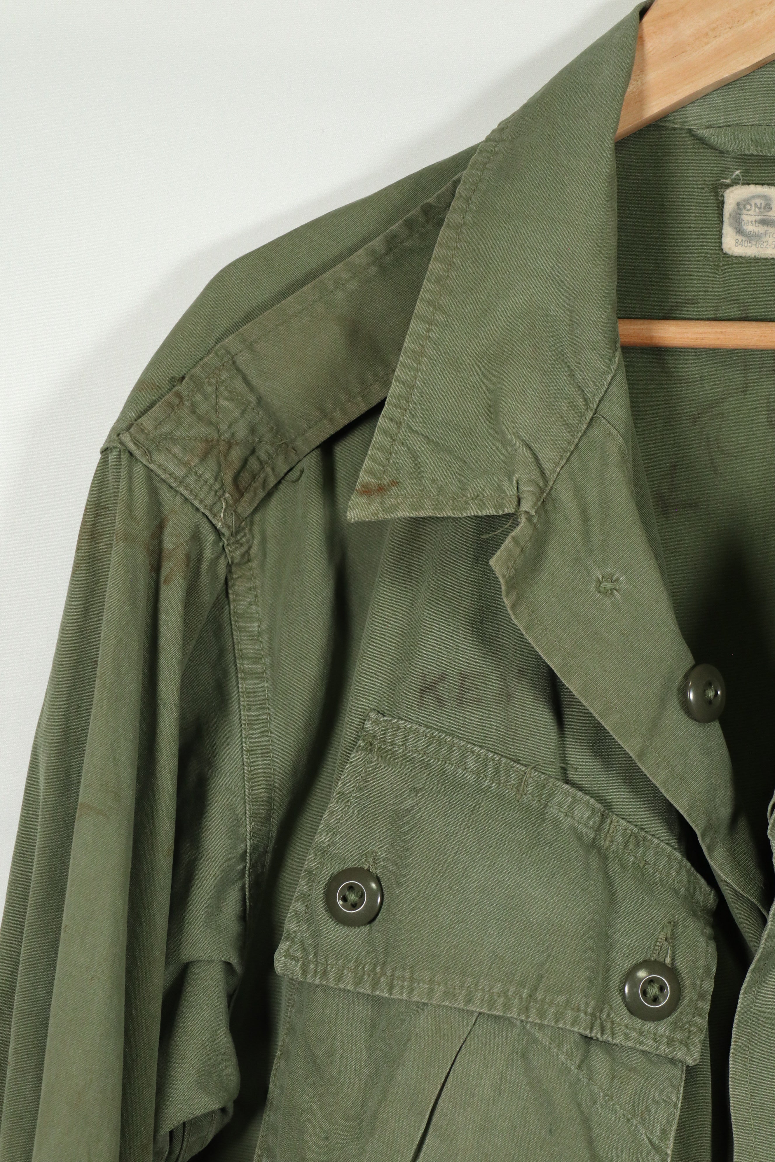 Real 1963 1st Model Jungle Fatigue Jacket MEDIUM-LONG, used with fading.