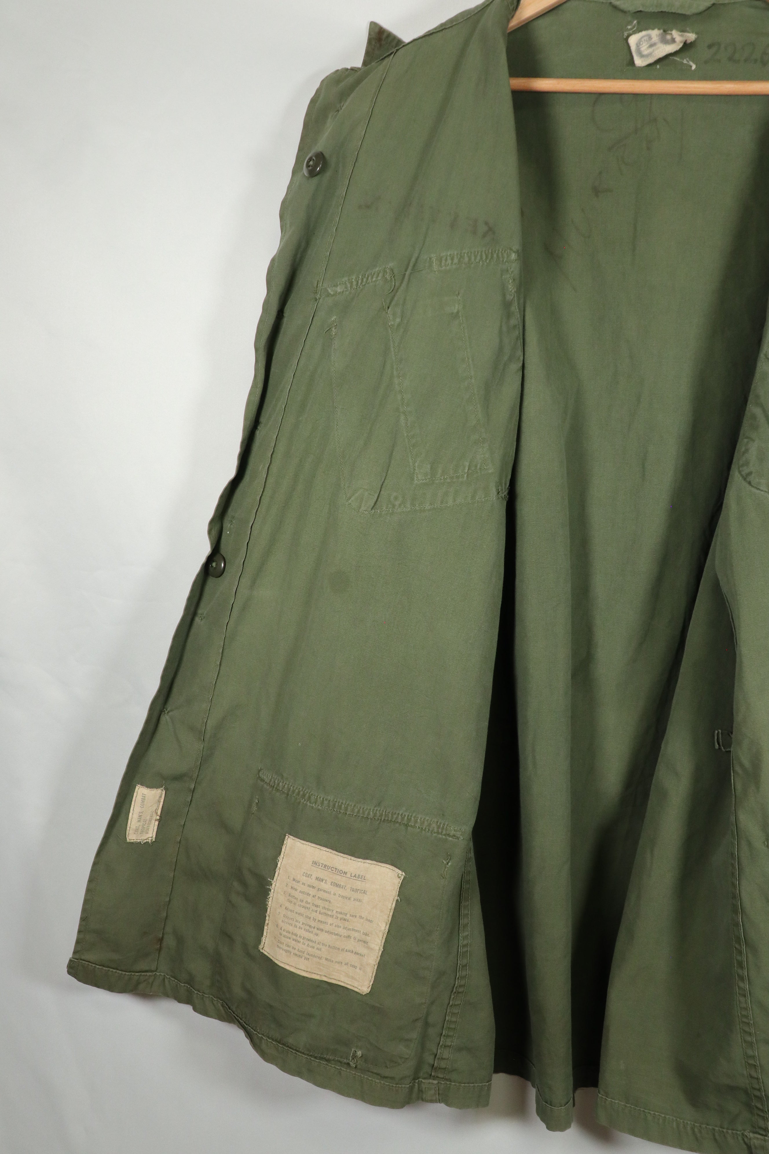 Real 1963 1st Model Jungle Fatigue Jacket MEDIUM-LONG, used with fading.