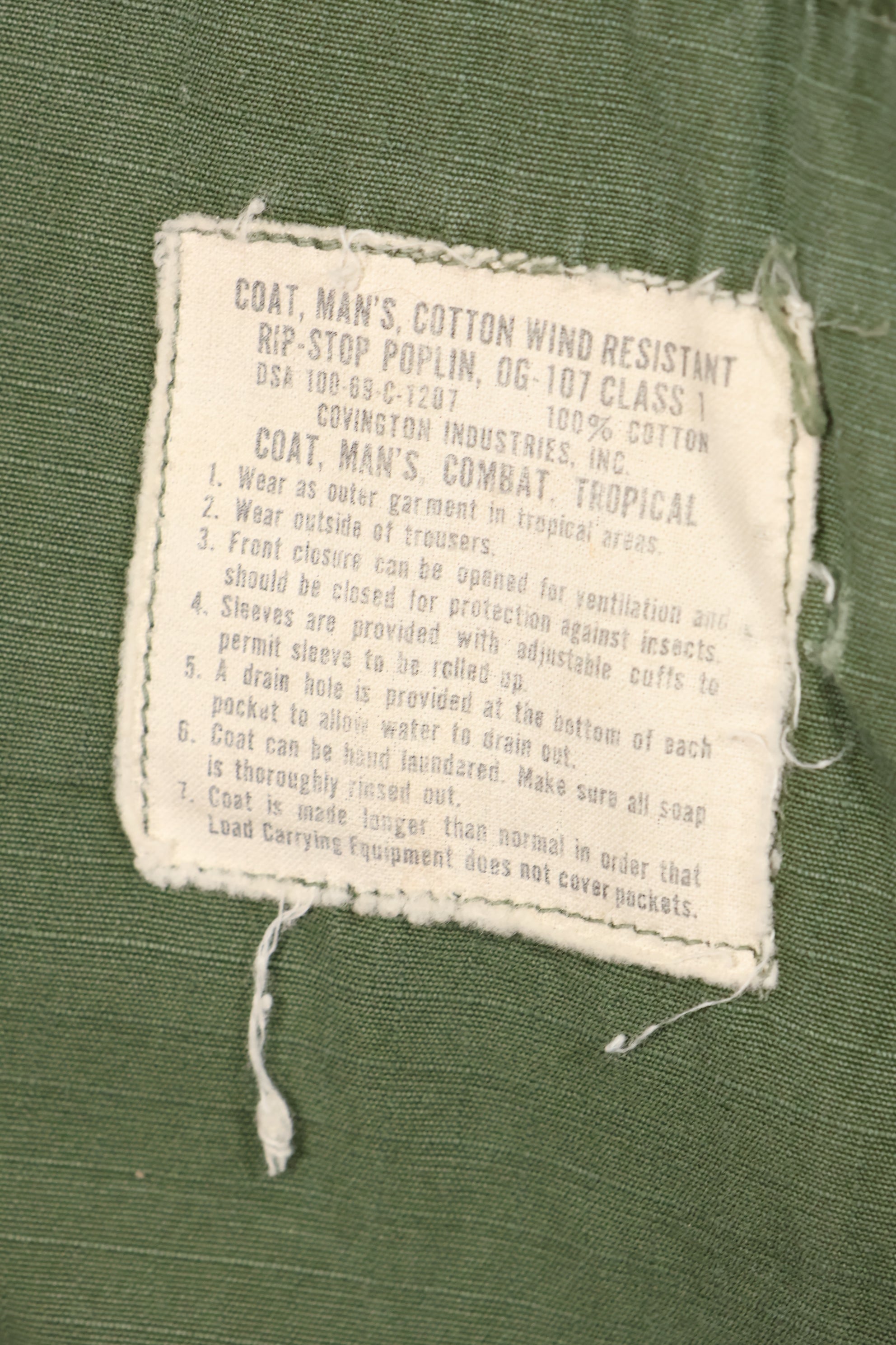 1969 Contract M-R 4th Model Jungle Fatigue Jacket Used