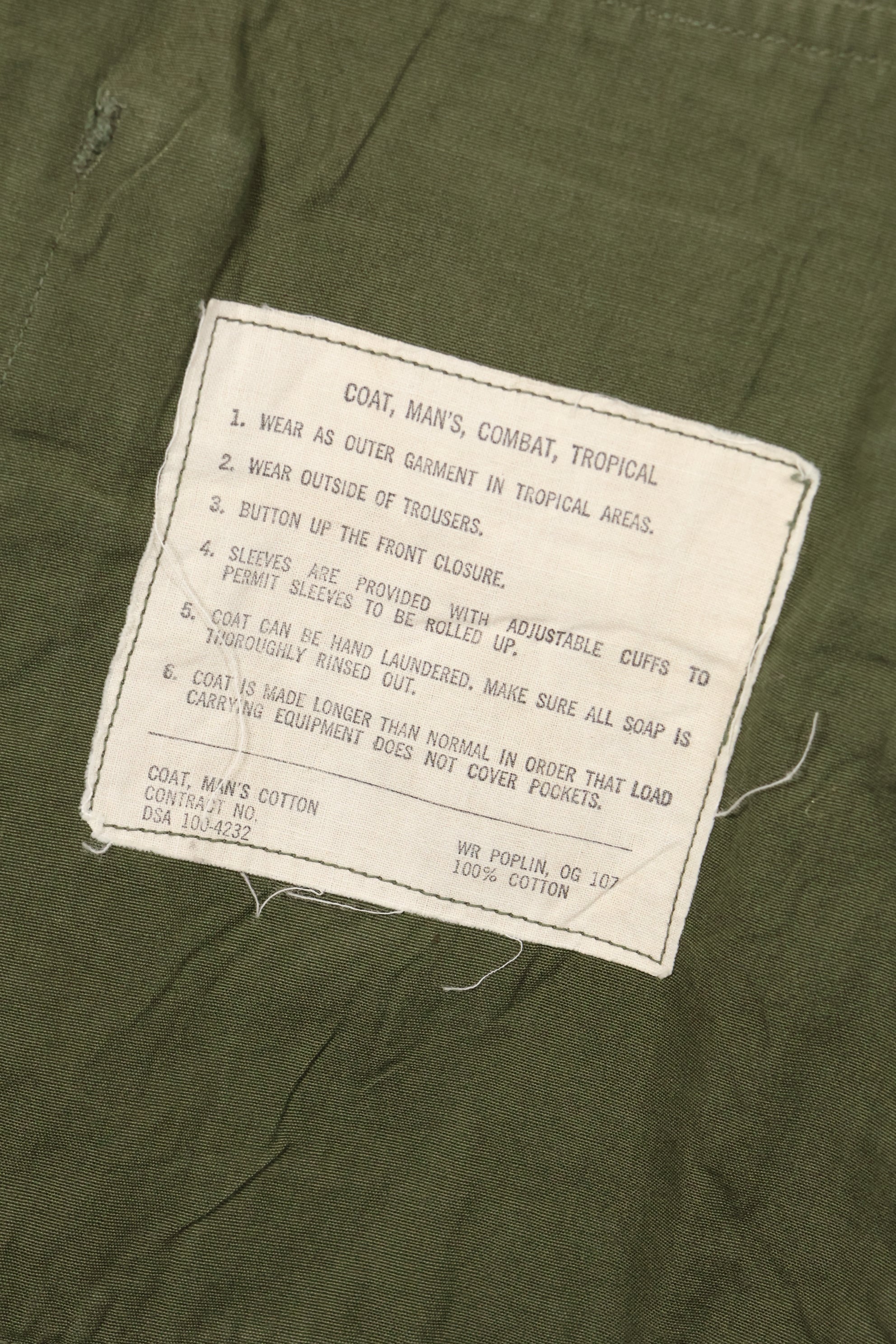 Circa 1966-67 M-R 3rd Model Jungle Fatigue Jacket with patches, good condition.