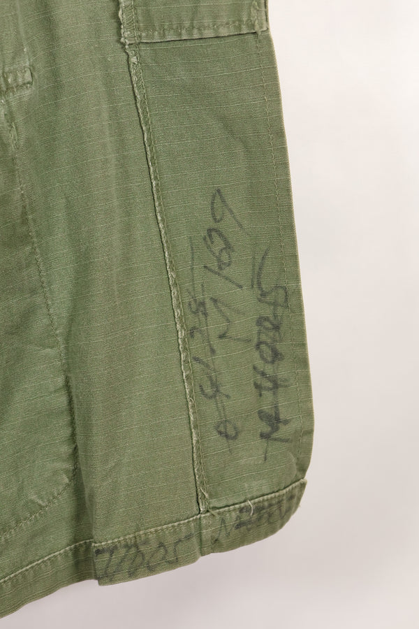 1968 Contract M-S 4th Model Jungle Fatigue Jacket, used, with US ARMY tape.