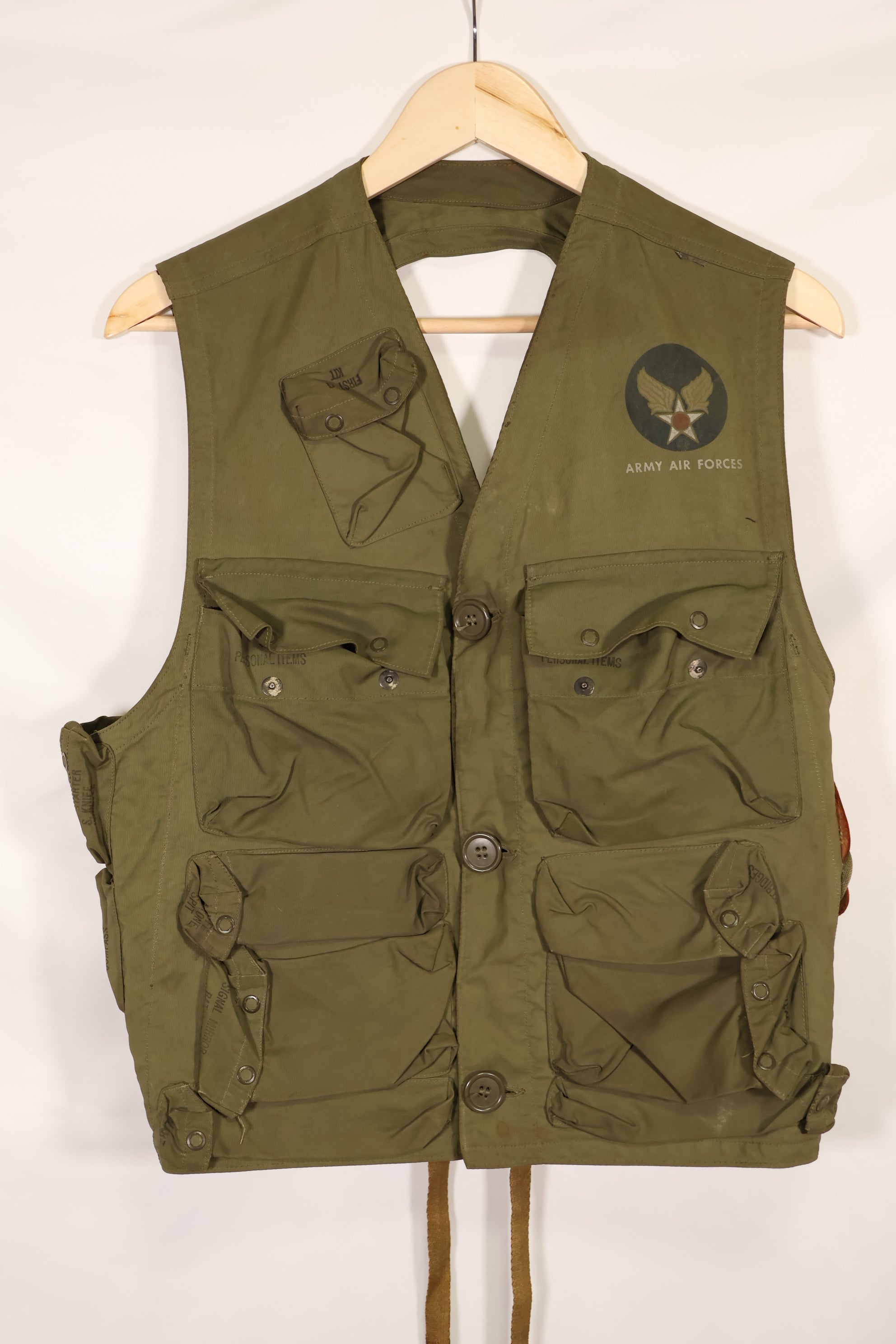 Real 1940s WWII U.S. Army Air Corps AAF C-1 Survival Vest Used