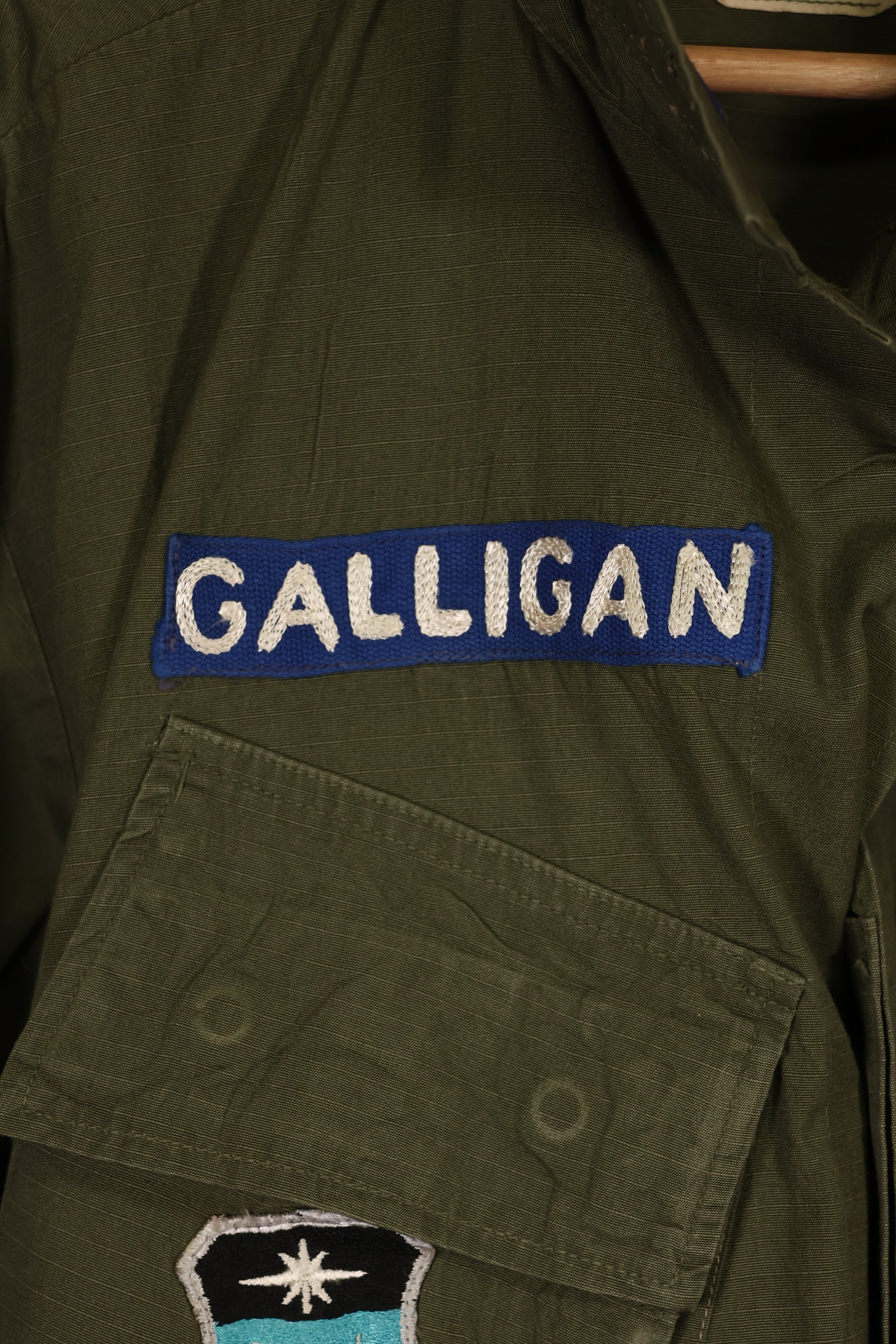 Actual 1968 4th Model Jungle Fatigue Jacket with Major General Rank insignia Walter T. Galligan