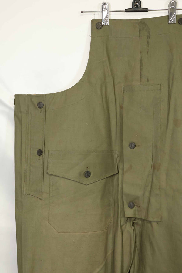 1940s-early 50s U.S. Navy, Army button deck pants, rain pants, used, A