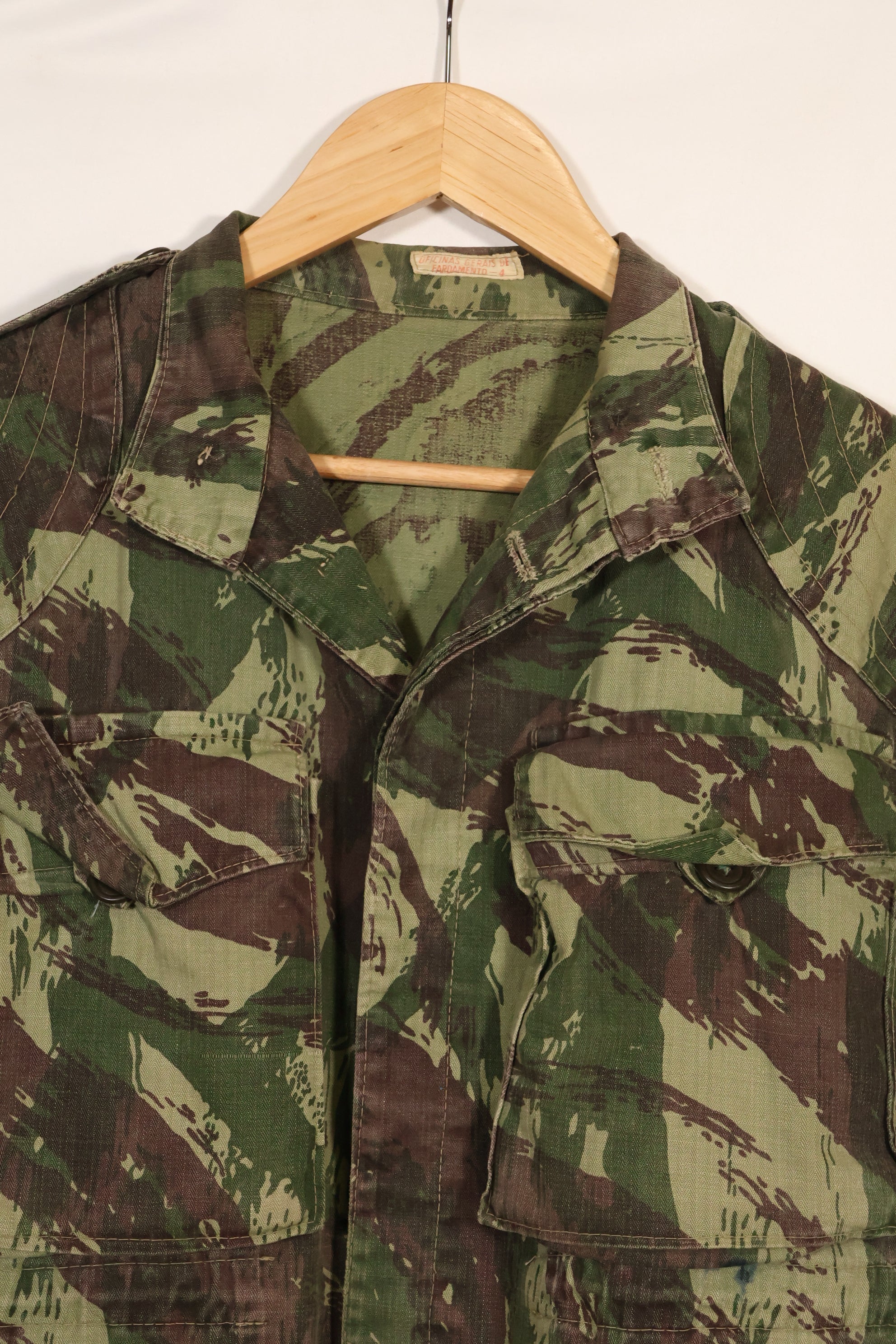 1960s-70s Portuguese Army Lizard Camouflage Combat Jacket, used.