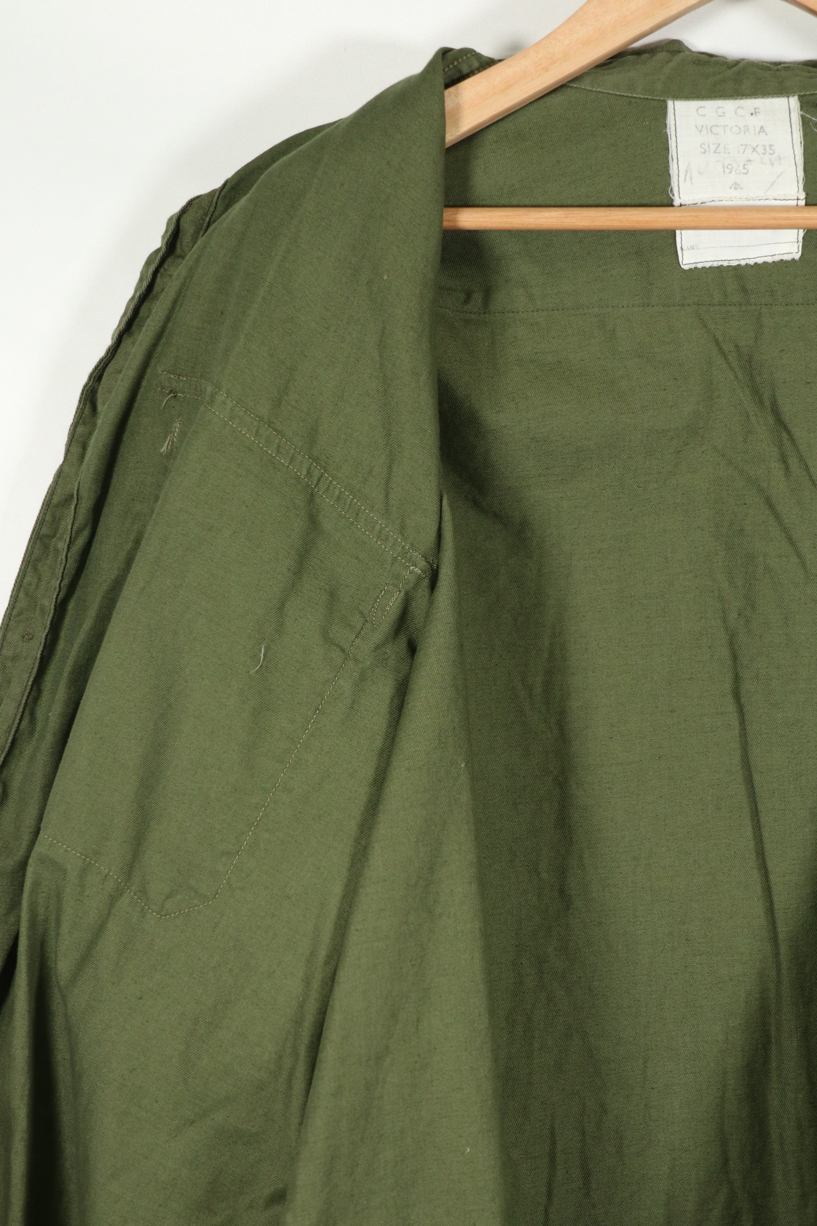 Real 1965 Australian Army Fatigue Shirt, used.