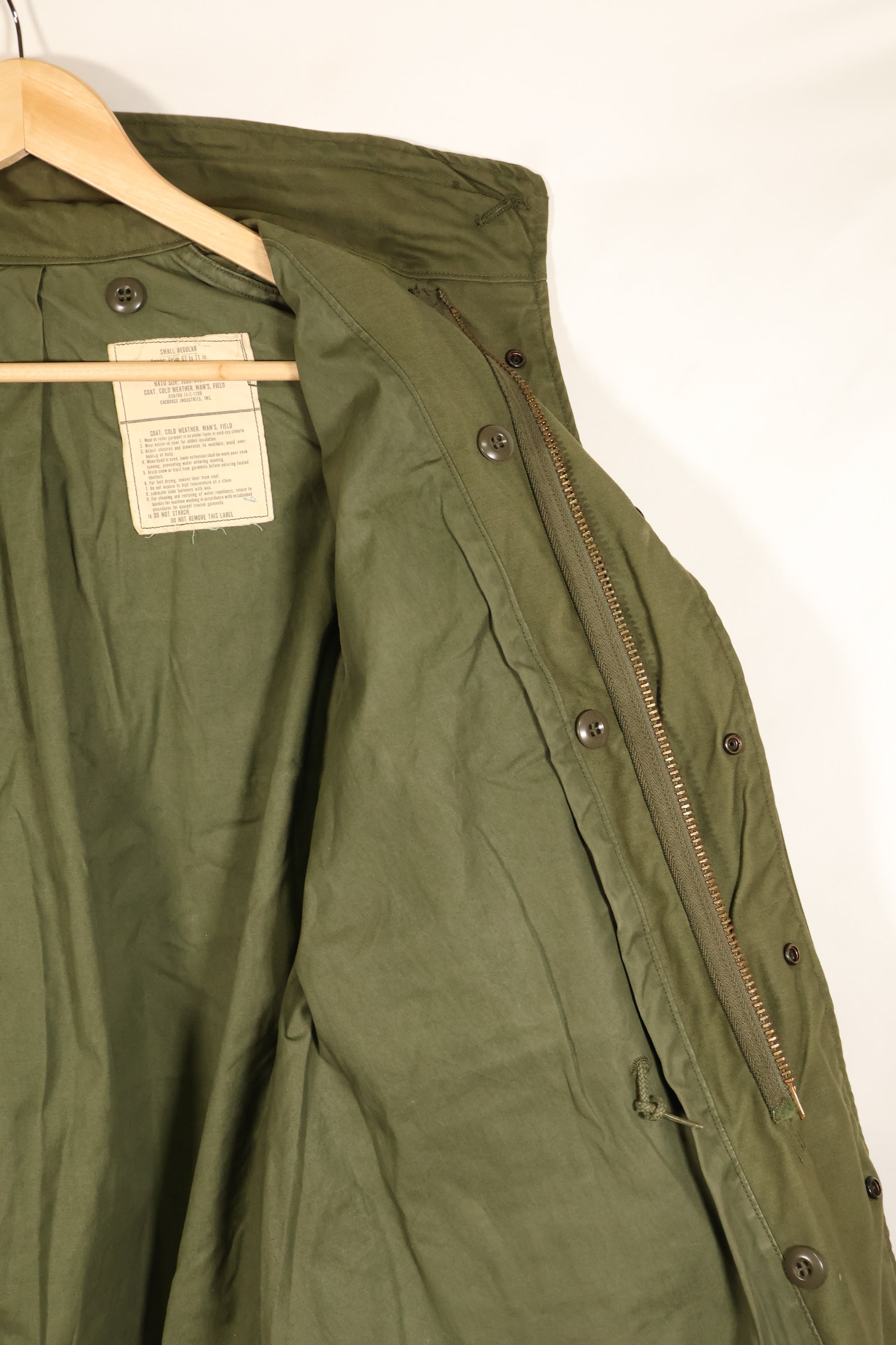 1975 Contract, S-R, U.S. Military, M65 Field Jacket, Good Condition, Jacket Only, Used