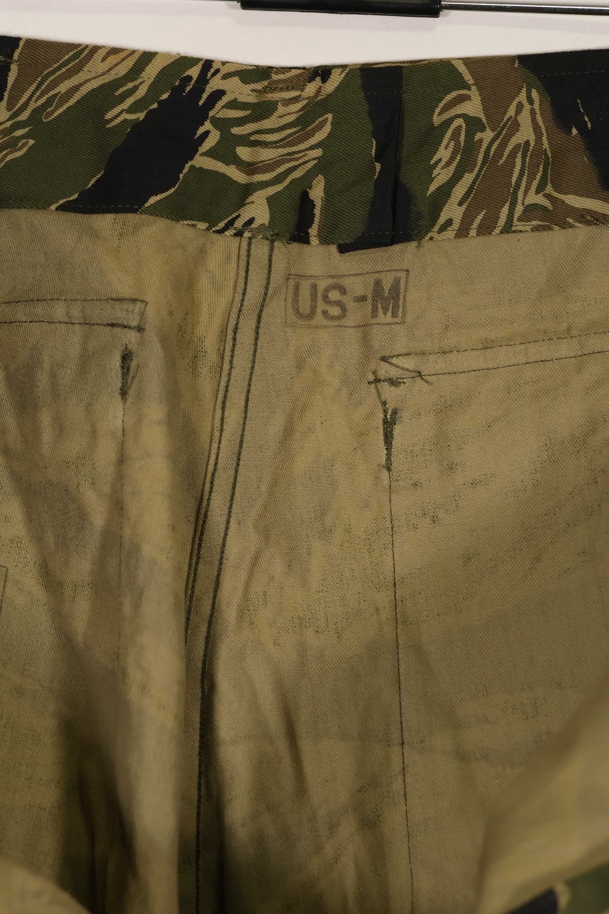 Real dead stock Okinawa Tiger Tiger stripe US cut pants US-M with Okinawa inspected stamp