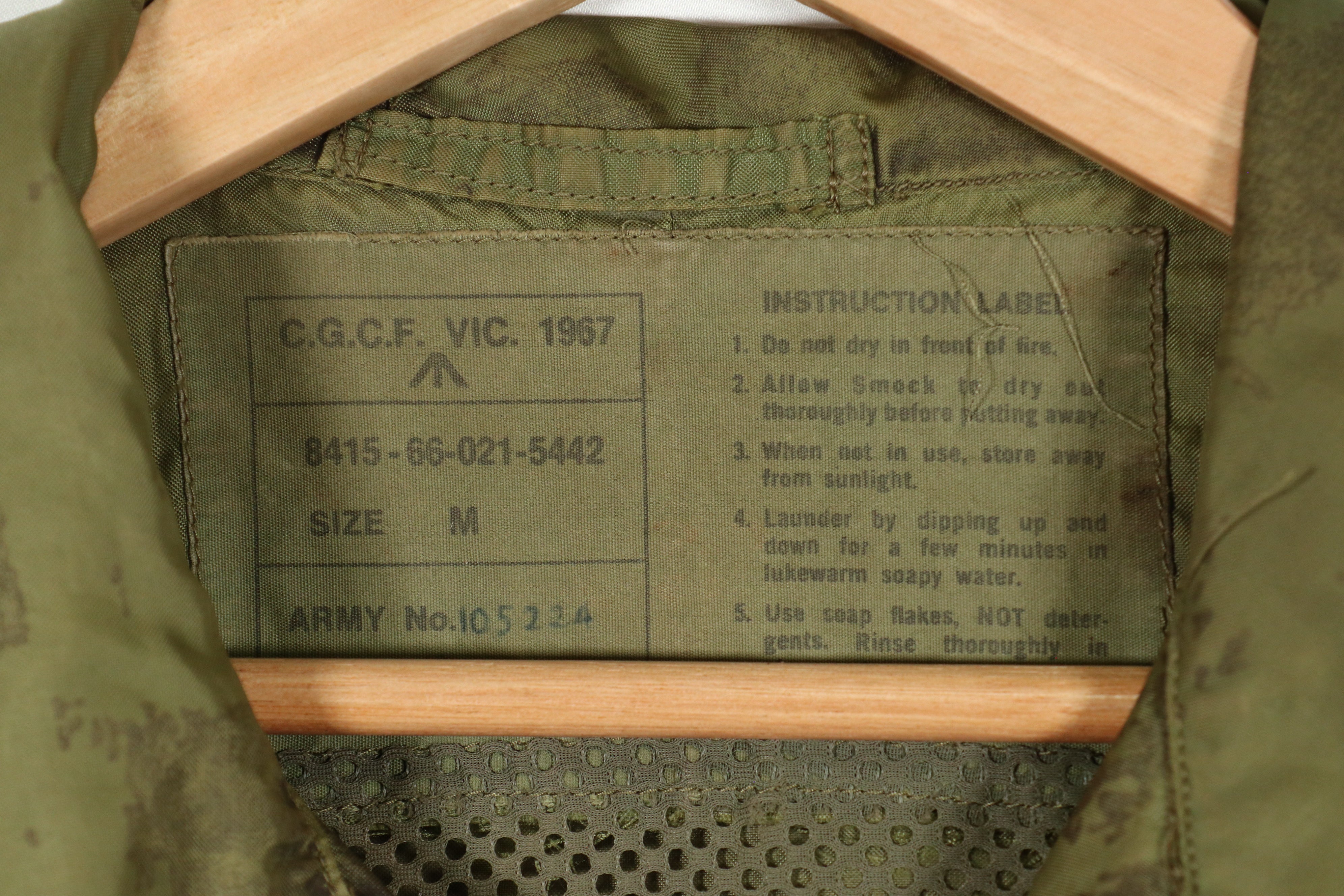 Real 1967 Australian Army raincoat, used, faded, used, C