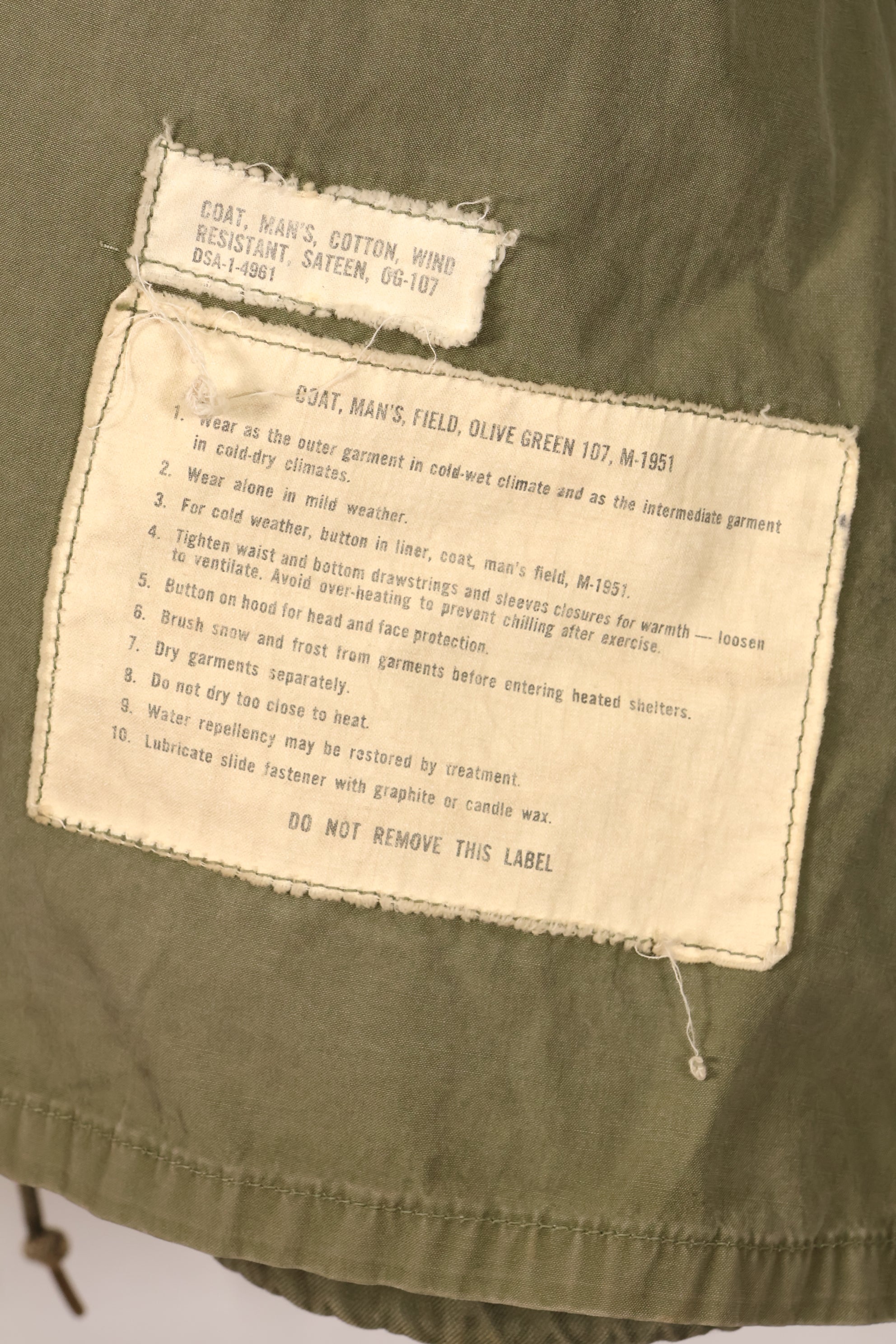 Early 1960s Lot: M-R, U.S. Army M51 Field Jacket with Liner, Used