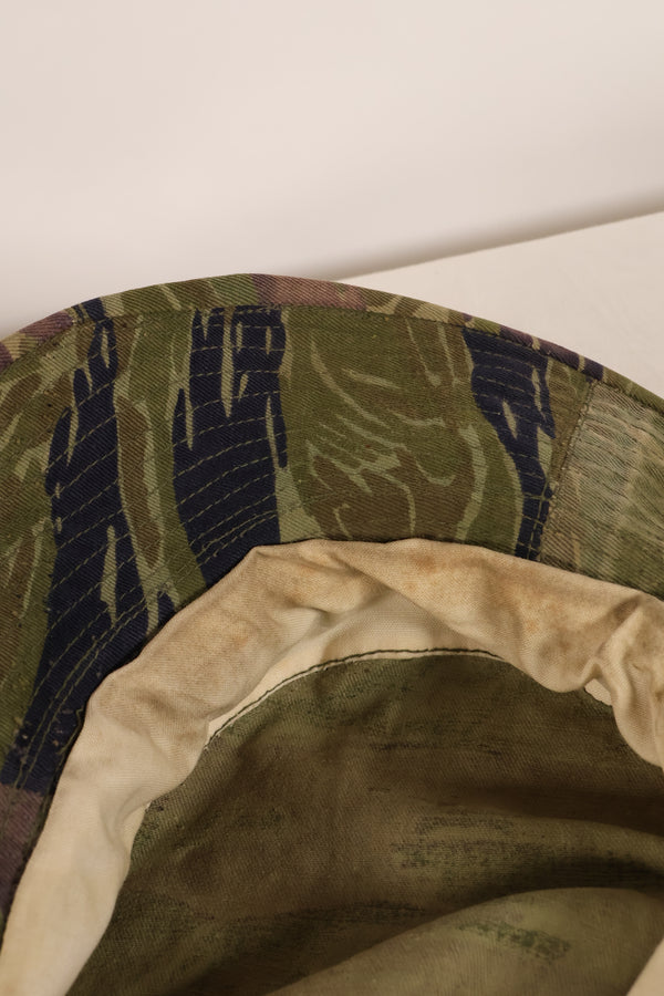 Authentic Fabric: Tiger Stripe, TO78, Silver Tiger Pattern, CISO Cut, Boonie Hat, Post-War, Used