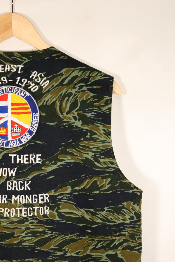 Circa 1970: Tiger Stripe Tour Vest, made by Thai Taylor, unused