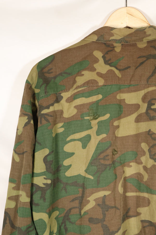 1968 Contract L-R Ripstop ERDL Camouflage Jungle Fatigue Jacket in good used condition