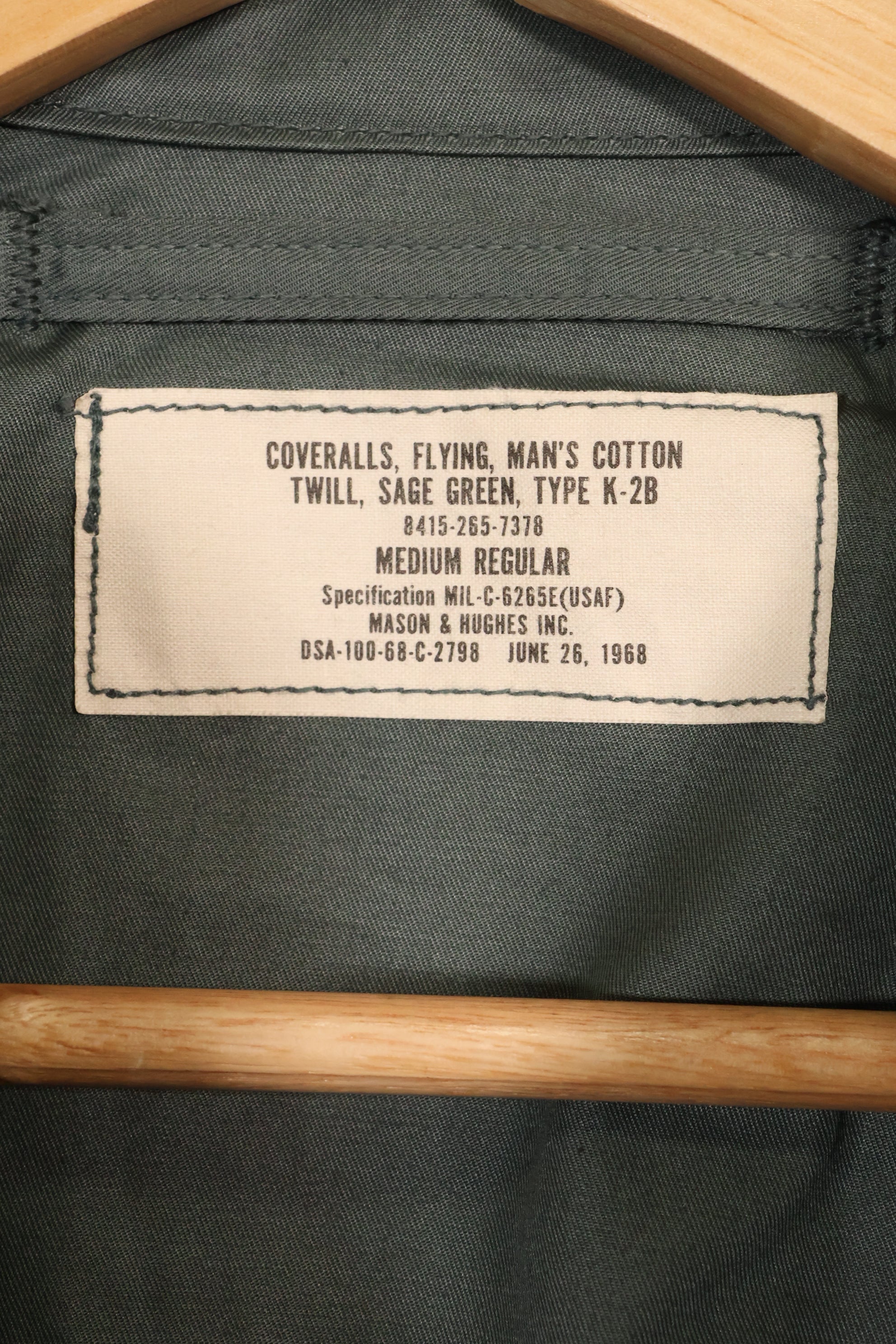 1968 Contract Deadstock USAF USAF K2-B Flight Suit Coverall