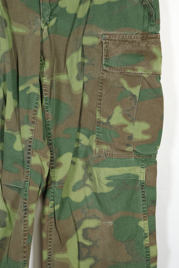 Real non ripstop fabric ERDL camouflage pants, used, faded, SMALL-REGULAR