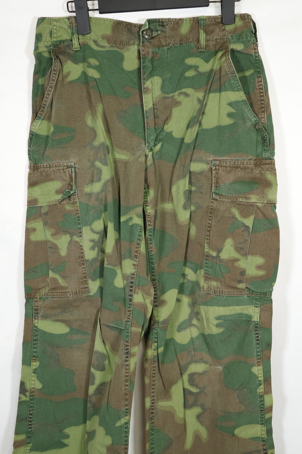 Real non ripstop fabric ERDL camouflage pants, used, faded, SMALL-REGULAR