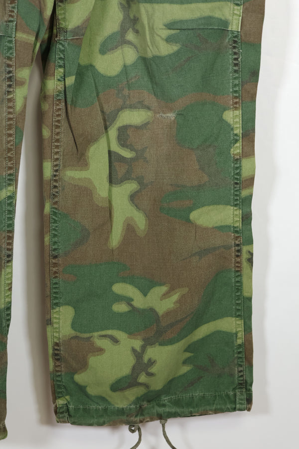 Real non ripstop fabric ERDL camouflage pants, used, faded, SMALL-REGULAR