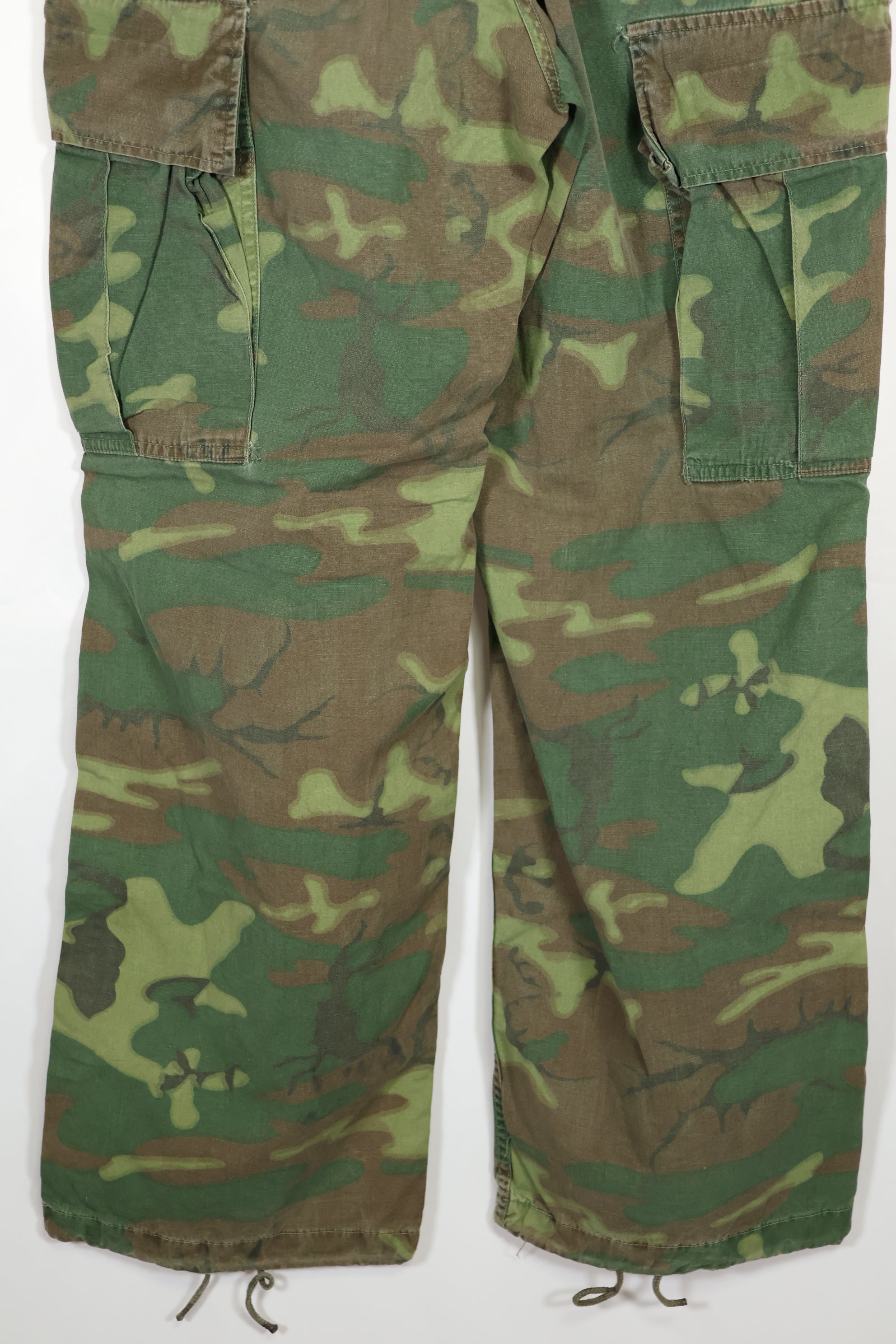 Real non ripstop fabric ERDL camouflage pants, used, faded, SMALL-REGULAR