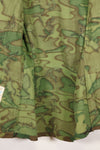 1969 Contract M-S Ripstop ERDL Camouflage Jungle Fatigue Jacket, faded, used, B