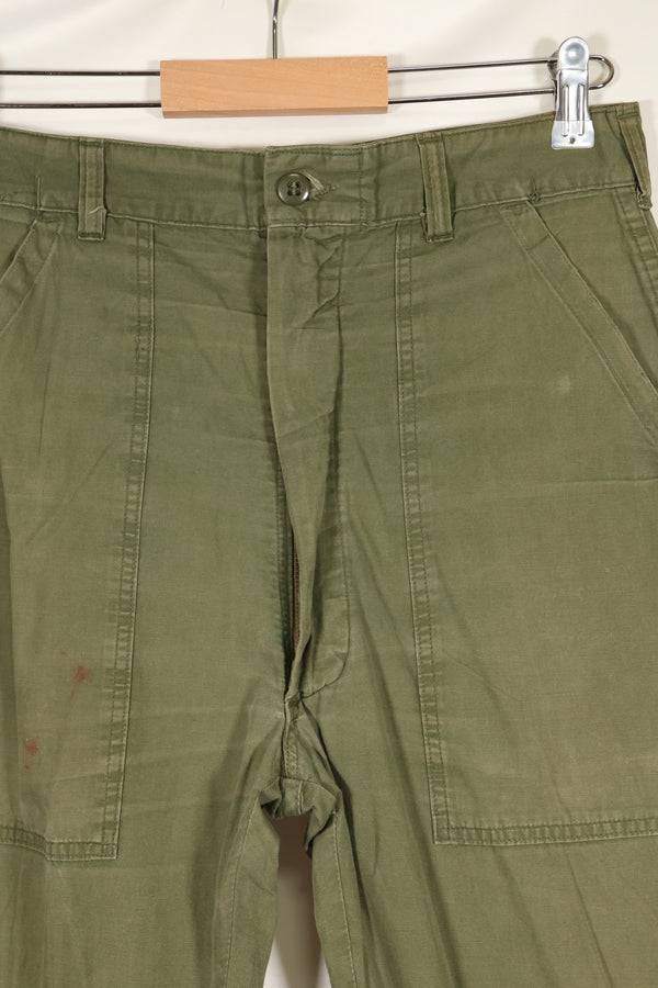 Late 1960s U.S. Army OG-107 Poplin fabric utility pants, used.