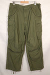 1960s-70s, estimated M-R U.S. Army M65 cotton field pants, used.