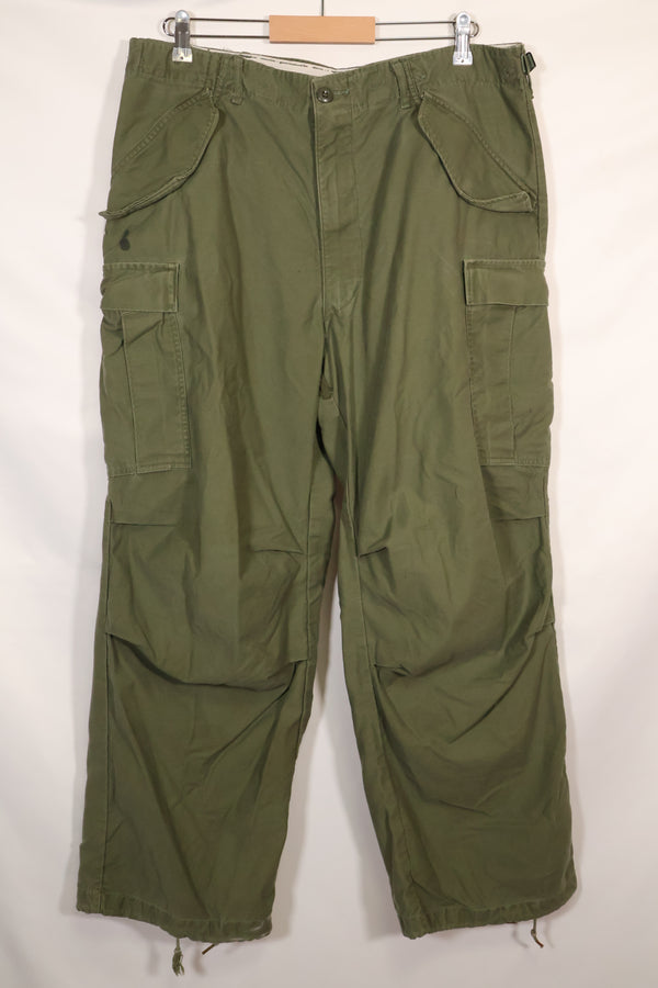 1960s-70s, estimated M-R U.S. Army M65 cotton field pants, used.