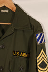 Real U.S. Army OG-107 Utility Shirt with patch, patch retrofitted, used.