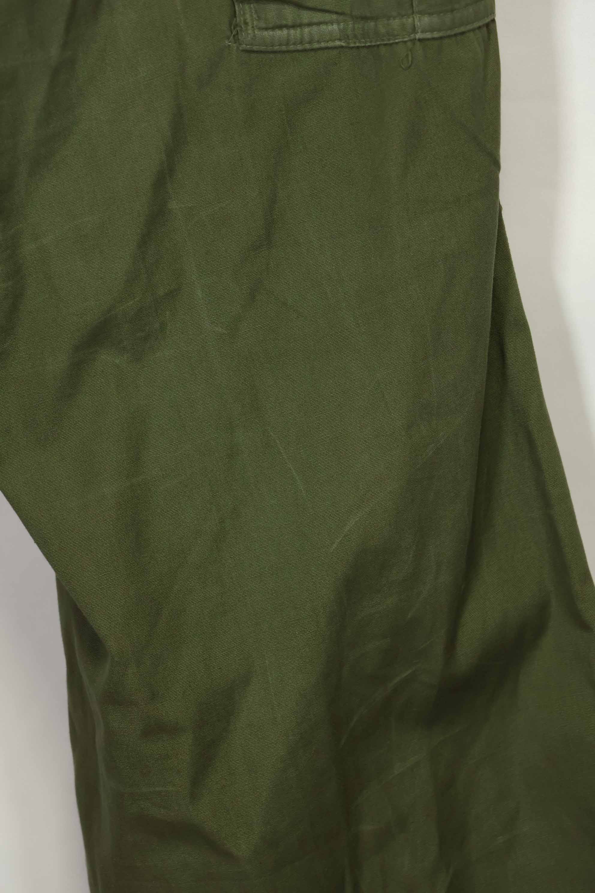 Estimated 1967 Contract 3rd Model Non Ripstop Jungle Fatigue Pants M-R Good Condition Used