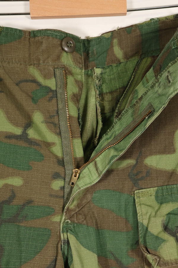 1968 contract missing size tag Ripstop ERDL camouflage Fatigue pants, used.