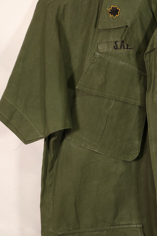 Real 1969 3rd Model Jungle Fatigue Short Sleeve Jacket M-S USAF w/ Patch Used