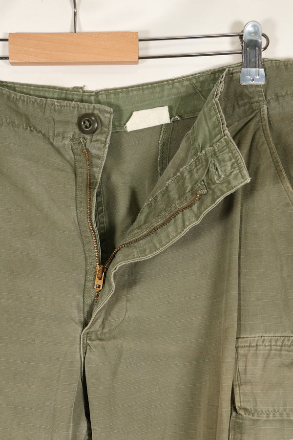 1969 Contract M-R 4th Model Jungle Fatigue Pants, stained, faded, used.