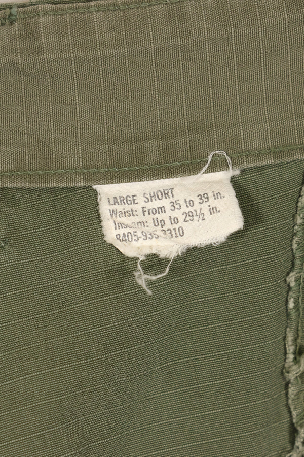 1969 Contract L-S 4th Model Jungle Fatigue Pants, used with fading.