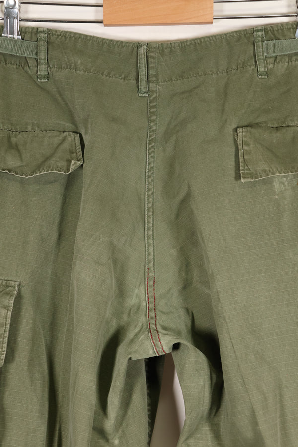 1969 Contract L-S 4th Model Jungle Fatigue Pants, used with fading.