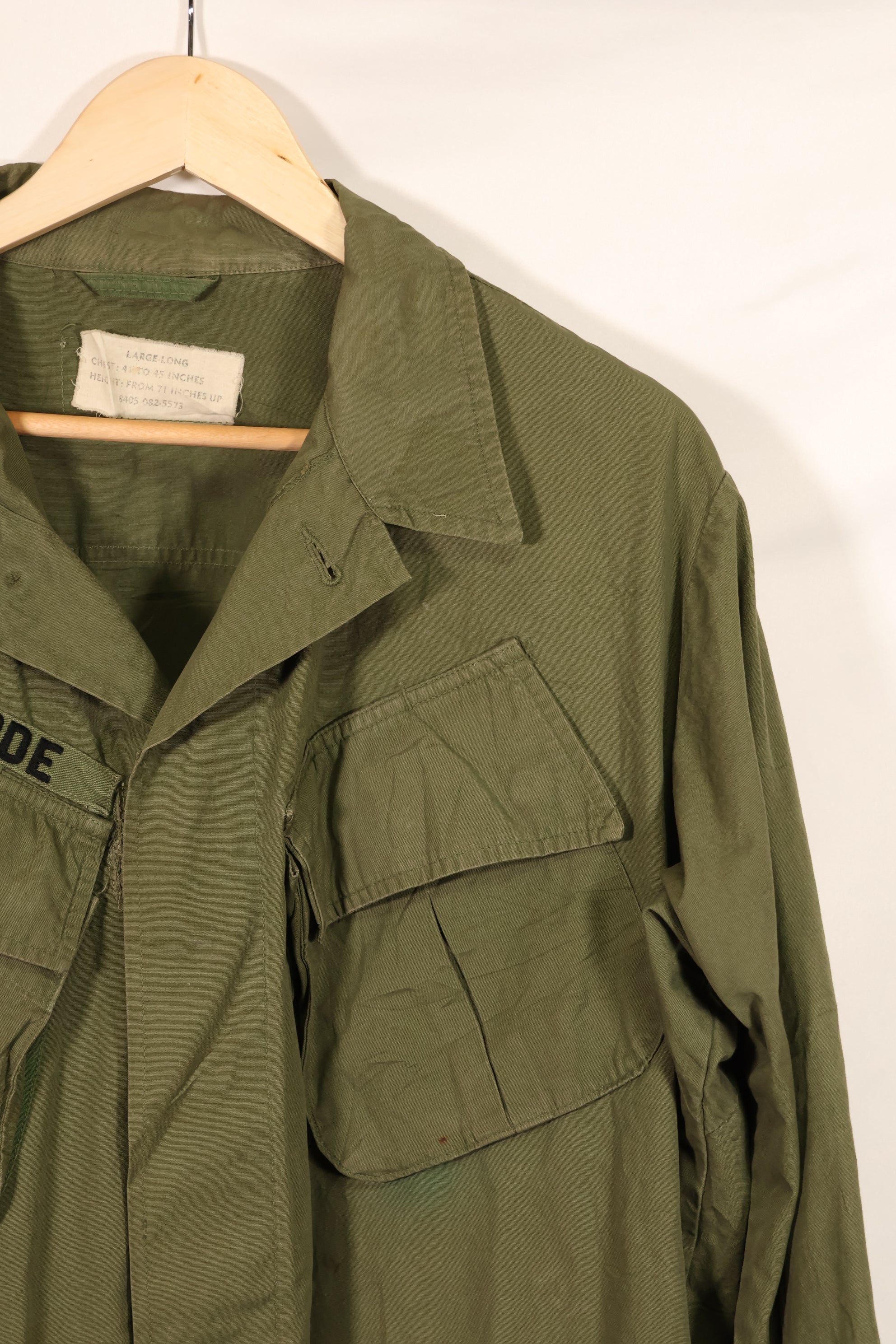 Real Lot circa 1966-1967 3rd Model Jungle Fatigue Jacket L-L Used