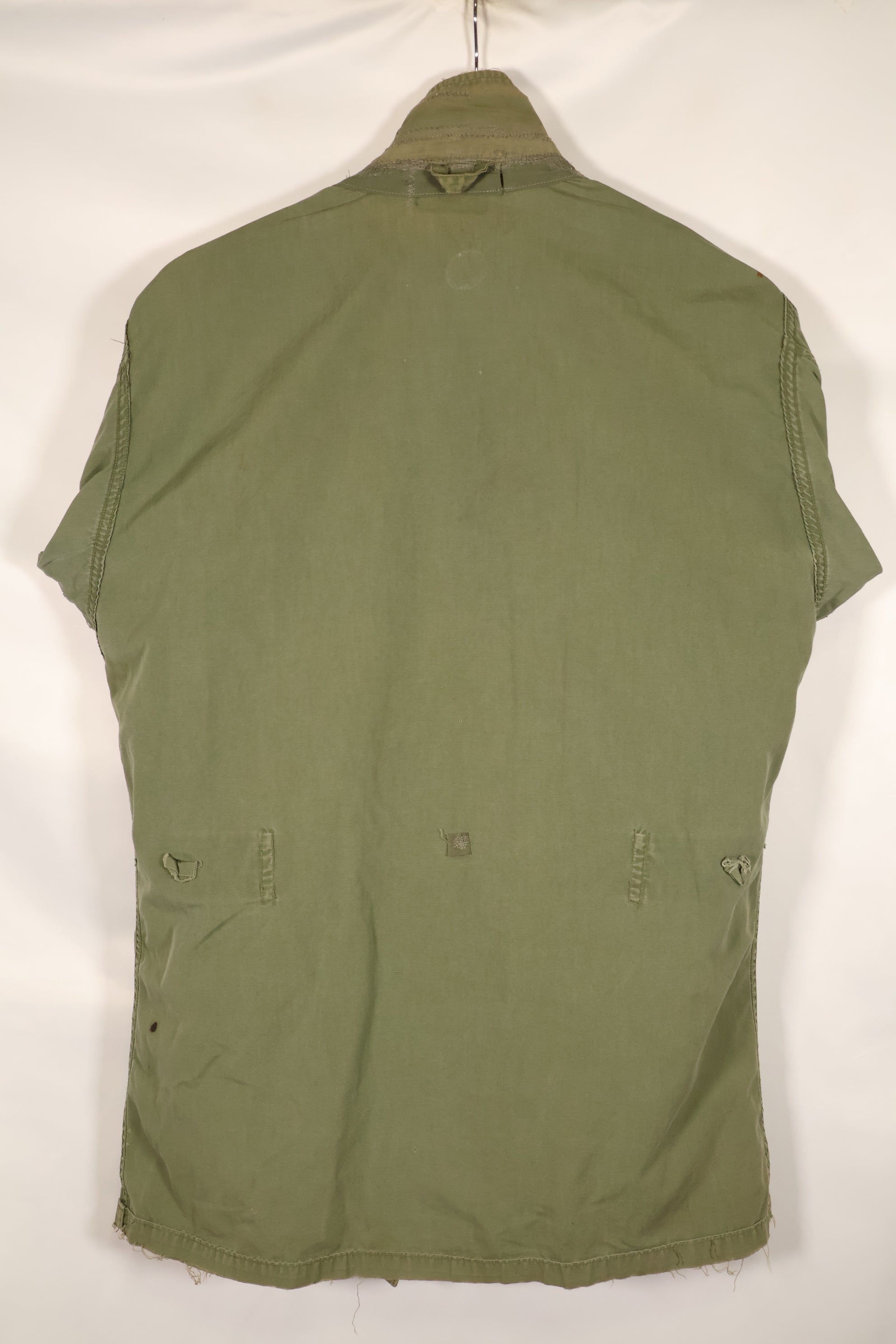 1963 Contract, estimated SMALL 1st Model Jungle Fatigue Jacket, used, stains, scratches.