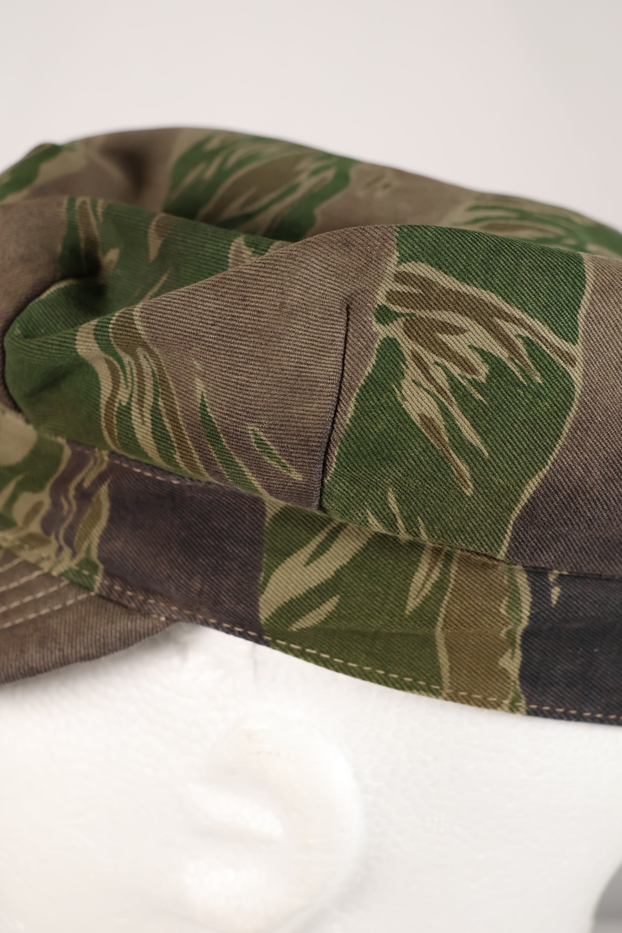 Real Okinawa Tiger Pattern CIDG Hat Tiger Stripe Hat, faded, used.