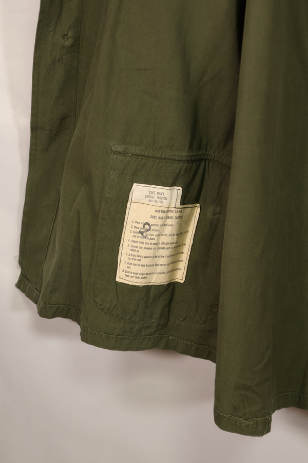 Real circa 1966-1967 lot 3rd Model Jungle Fatigue Jacket, used, size unreadable.