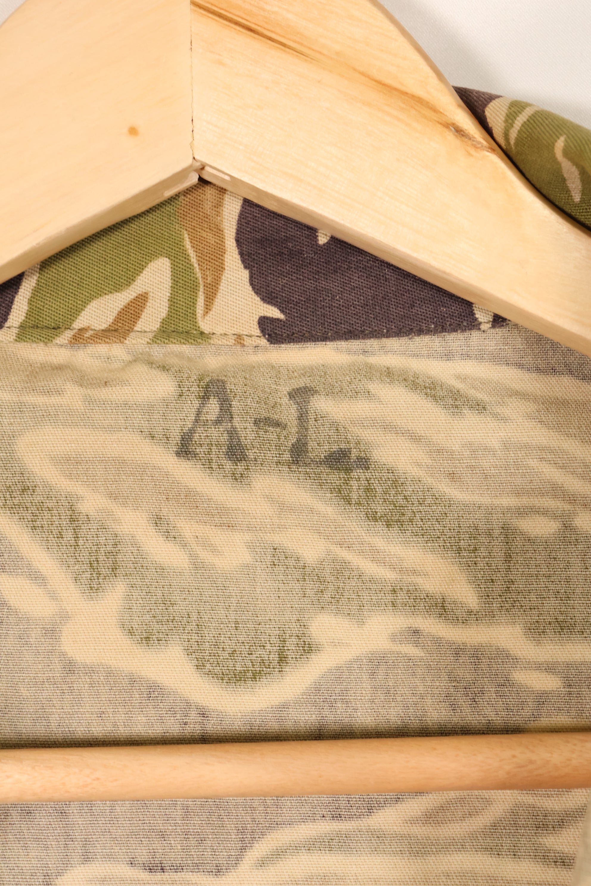 Real Late War Pattern Tiger Stripe Shirt, heavy weight fabric, faded, used.