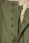 1940s-50s U.S. Army M45 cotton field pants with modified cargo pockets, airborne use, used, A